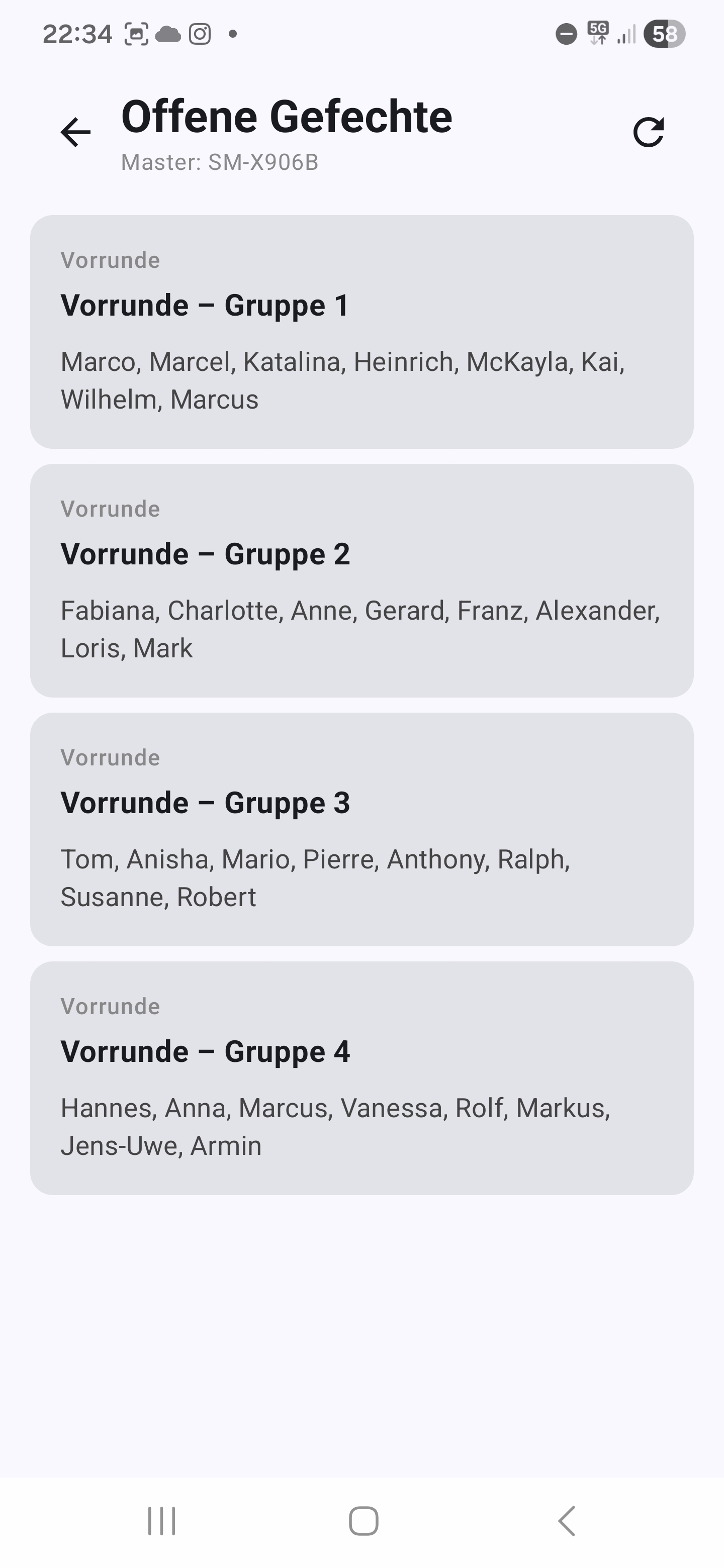 Lista över de pool-grupper som master erbjuder, ur vilken klienten väljer en
