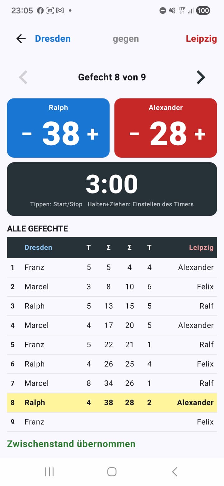 Screenshot: Team-Gefecht auf einem Client-Tablet